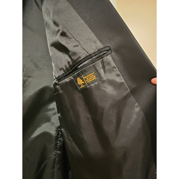 Neil Allyn Tuxedo Jacket Men 42R Black Wool Dinner Suit Coat Satin Lapel Formal - Picture 5 of 11